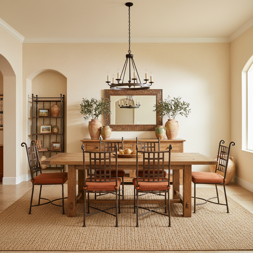 Mediterranean dining room staging