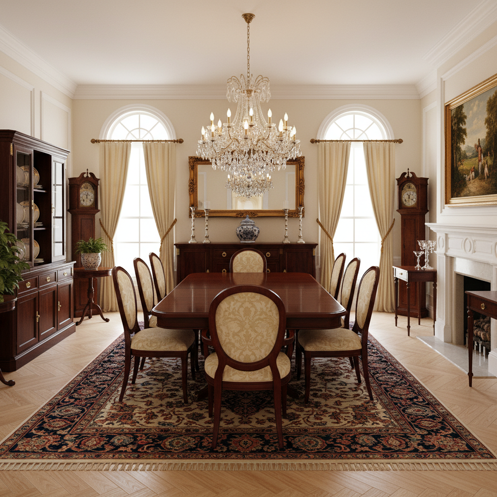 Traditional dining room staging